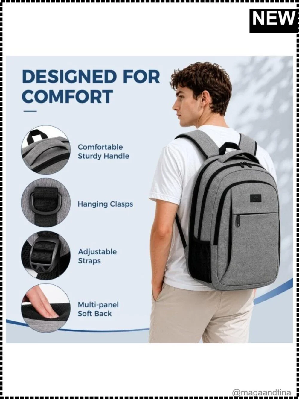 MATEIN Water Resistant Laptop Backpack 15.6 Inch Travel School Bag